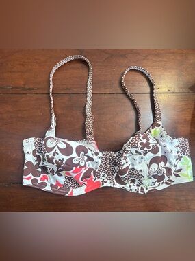 Freya Bikini Top 34D Underwire Floral Swim Top Bra Sized